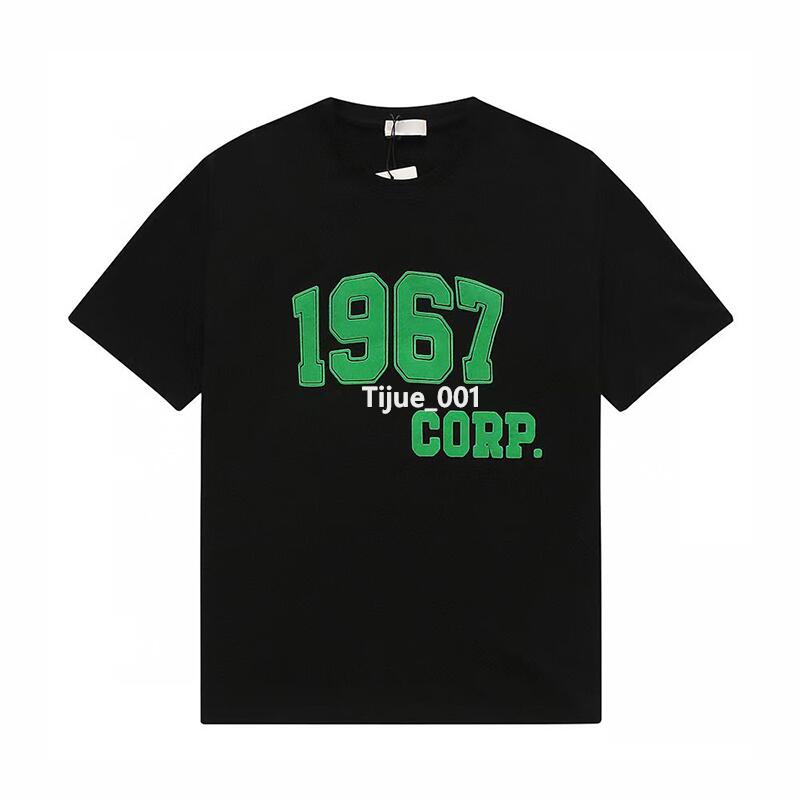 

22SS France New Classic Green 1967 Printed Tee Man Women Fashion Street High End Designer T-shirt Summer Limited Vacation T-shirts Trend Short Sleeve TJAMTX268, Black