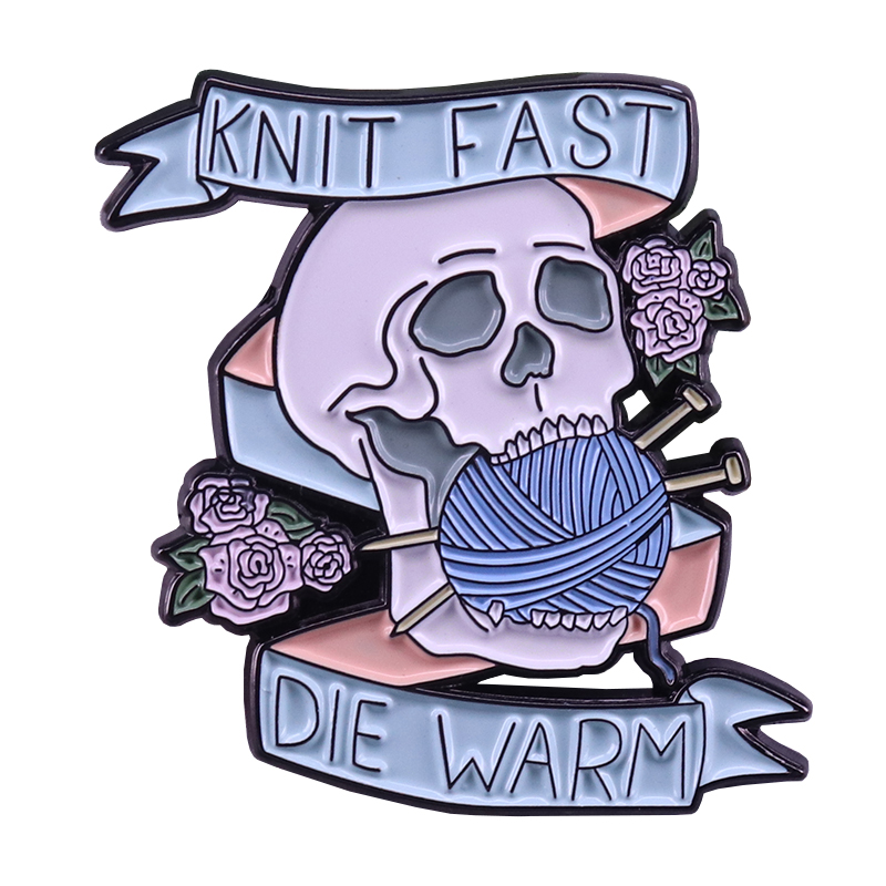 

Large Knit Fast Die Warm Skull Pin A Knitting Brooch For Subversives This is a must-have accessory for any yarn lover, As picture