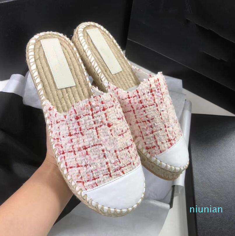 

2022-Top Slippers Woman Lido Sandals Square Toe High Heels Open-toe Woven Flat Designer Summer All-match Stylist Shoes, 04