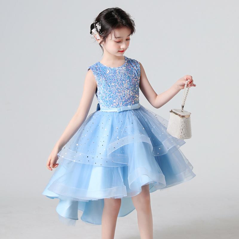 

Girl's Dresses Sale Real Kids Girls Elegant Wedding Flower Girl Dress Princess Party Pageant Formal Long Sleeveless Lace Tulle 2-14 YGirl's, As picture
