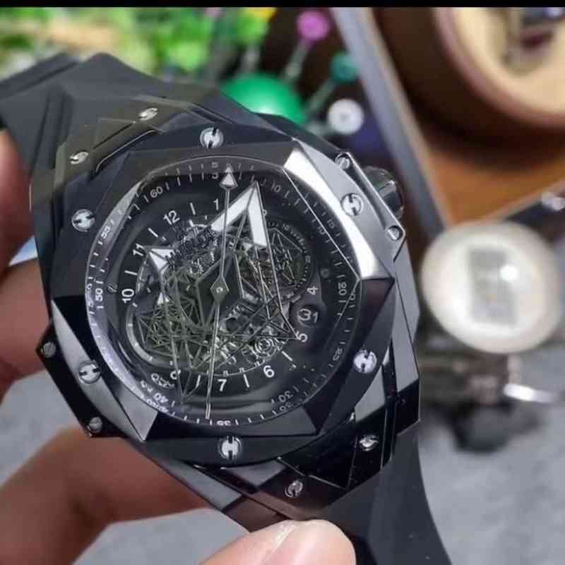 

Carbon titanium ceramicSUPERCLONE watch Hublo Big Bang Multifunctional Automatic Mechanical Watch Second Generation Tattoo Rebirth Version Men's 7750 Core, Black