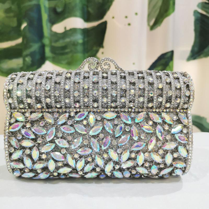 

Evening Bags Rhinestone Minaudieres Bag Est Elegant Crystal Clutch Purse Wedding Party Dinner TotesEvening, Color same picture