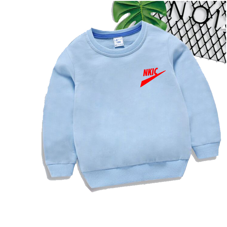 

Brand Hoodies Sweatshirts Girls Kids shirt 100% Cotton Tops Baby Children Boys Autumn Clothes Toddler Clothing Sweater Child's Infant, Sky blue