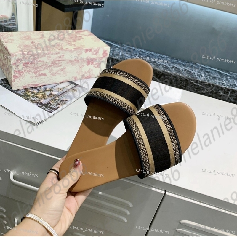 

Women Embroidered Cotton Slippers Black Deep Blue Green Cd-Canvas Leather Flat Slides Womens Multicolor Embroidery Slipper Home Flip Flops