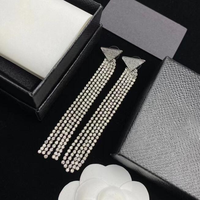 

Designers Crystal Chain Necklaces Men Women Tassel Earring Chains Link Letter P Necklace Luxury Rhinestone Wedding Party Bracelet Jewelry Set LinkB linkB, 03