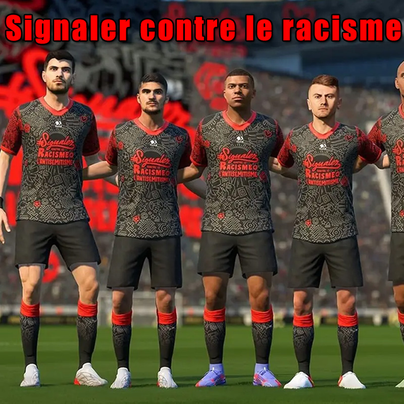 

2022 Esport Ligue 1 Soccer Jerseys PSGS Signaler contre le racisme Keep racismout No room for racism Ogether VS Racism men football shirts Thai, Black