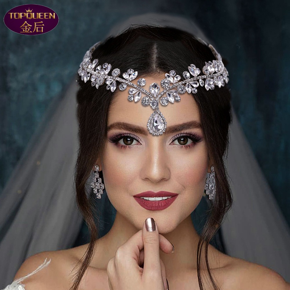 

Forehead Crystal Tiara Baroque Crystal Bridal Headwear Crown Rhinestone with Wedding Jewelry Hair Accessories Bridal Crowns Headpieces HP470
