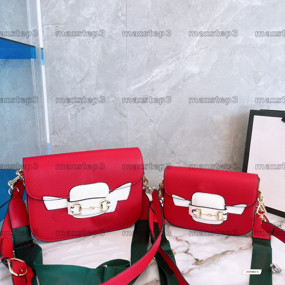 

Women's Horsebit 1955 Trefoil Print Red Yellow White Mini CrossBody Bag Green and Red Web Leather Shoulder Bags sportswear brand Handle Bags