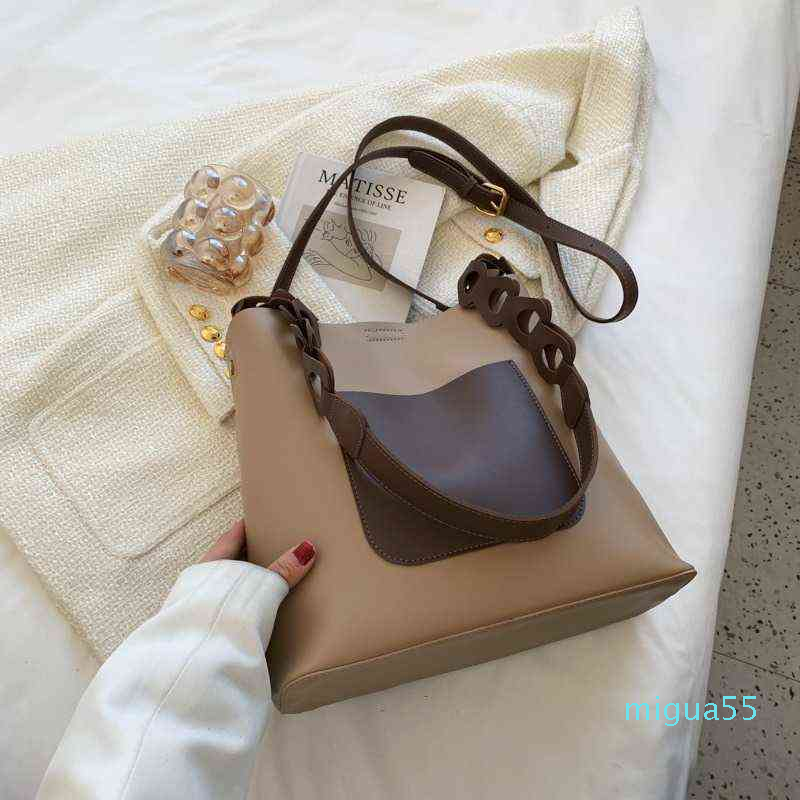 

Hbp Crossbody Bag Contrast Color Pu Leather s for Women Large Capacity Bucket Composite Female Handbag Casual Tote Brand, Black bag