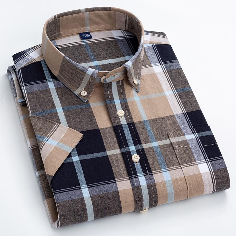 

Men' Casual Shirts Men Shirt Cotton Linen Mixed Short Sleeve Business Wedding Plaid Stripe Cloth Turn-down Collar Summer Cool SH055Men, T0d18-01