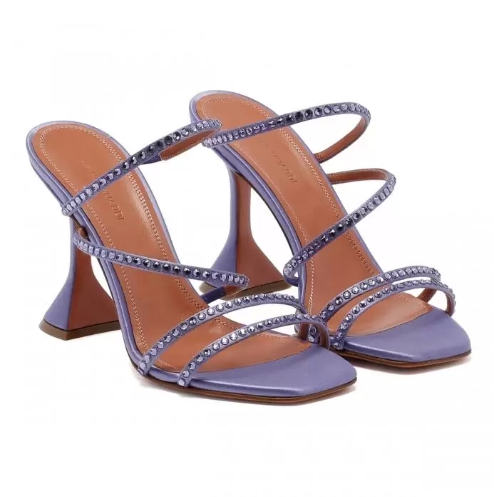 

Luxury Summer Brand Aminas Naima Crystal-embellished Satin Sandals chanel Shoes Muaddi Strappy Sexy High Heels Dress Party Wedding EU35-42