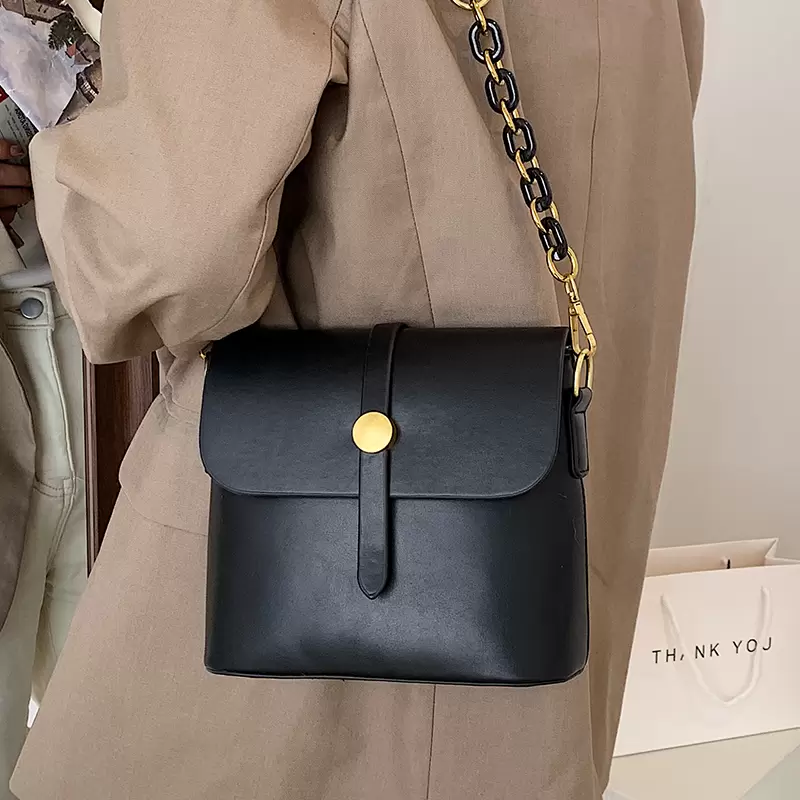 

PU Leather Simple Shoulder Bucket Bag Women 2021 Trend Crossbody Bag Lady Design Fashion Luxury Solid Color Handbag, Lavender