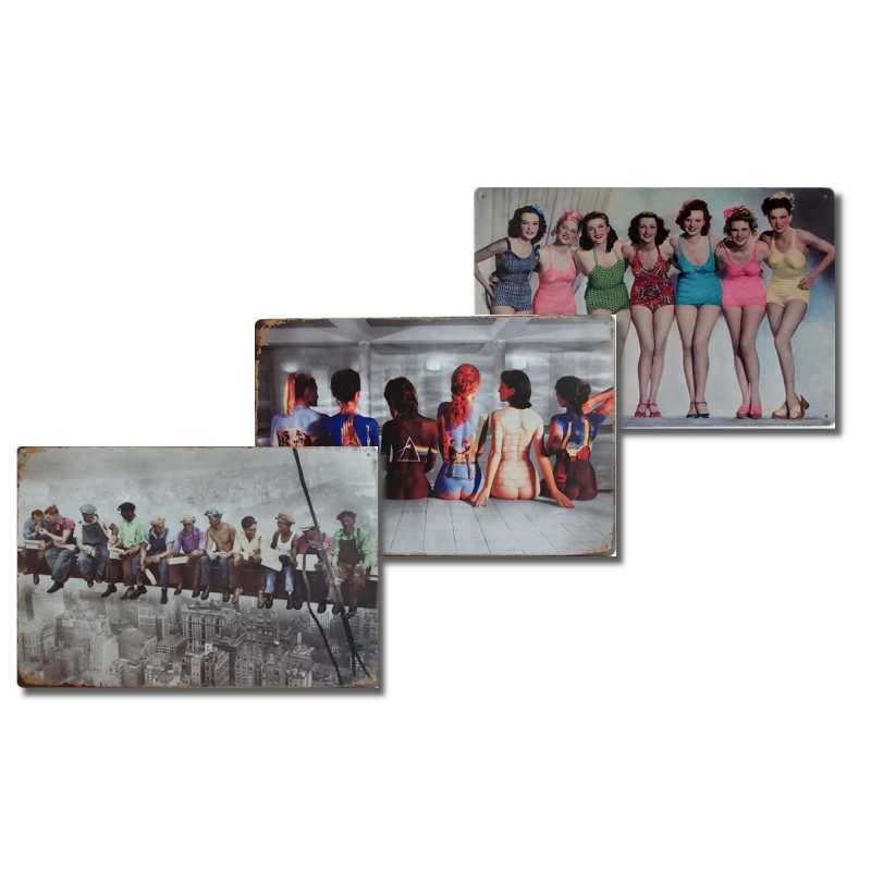 Vintage metal signs of funny lady, 20*30cm, retro wall posters for man cave sexy lady wall decoration for rock music fans-image-763548704
