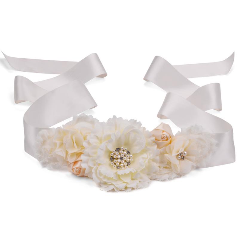 

Belts 4 Colors Flower Waist Belt For Women Wedding Party Dress Handmade Princess Girls Decoration Waistband Kids Costume Accessories, Blue