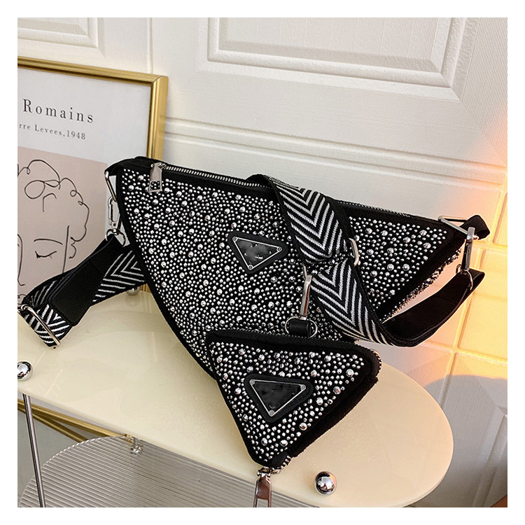 Shoulde Bags Womens Crossbody Bag Luxury Designer Silver Metal Triangle Handbags For Women With Coin