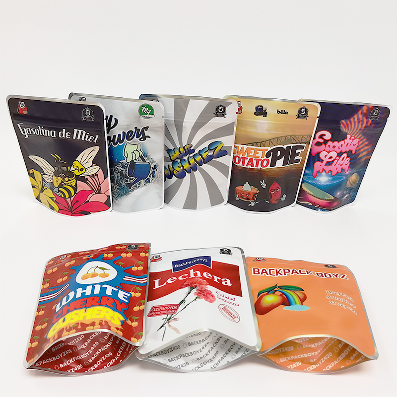 

50 designs Backpack boyz stand pouch 3.5 cali packs mylar bags edible packaging bags white gusherz bubblegum gelato