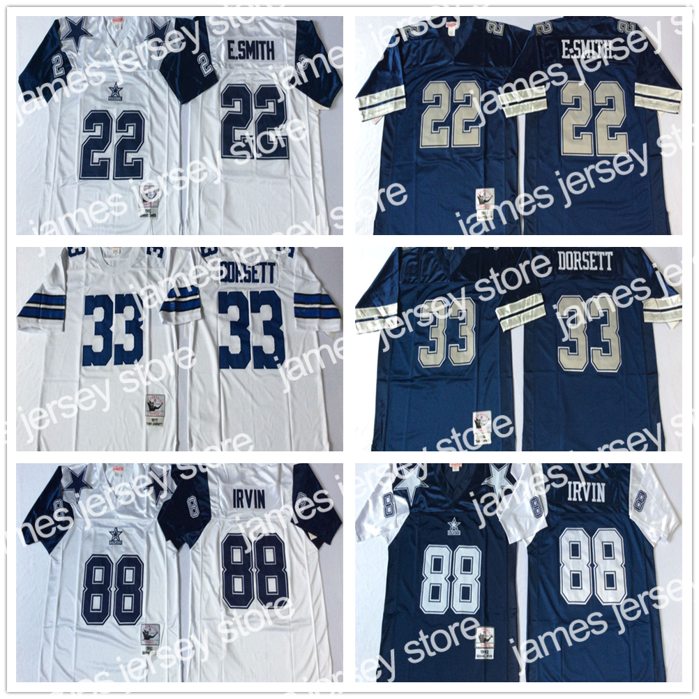 

James NCAA 75th Vintage Football 54 Randy White Jerseys 22 Emmitt Smith 33 Tony Dorsett 88 Michael Irvin, Same as picture