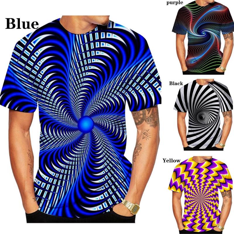 

Men's T-Shirts Fashion Men Women 3D Printing T Shirt Black And White Vertigo Hypnotic Unisxe Funny Short Sleeved Tops Pullover Tee