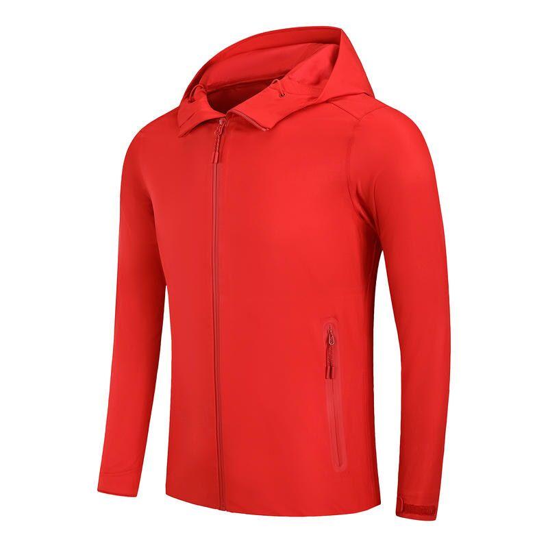

Men's Jackets Red Windbreaker Hooded Jacket Casual Outdoor Punching Solid Color Sportswear Coat Waterproof Windproof ClothingMen's, Ml052-1