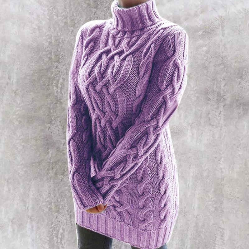 

Women's Sweaters Gray Oversized Turtleneck Sweater Dress Women Warm Autumn And Winter Clothes Knit 5XL Plus Size Pullover Mujer 2022, White;black