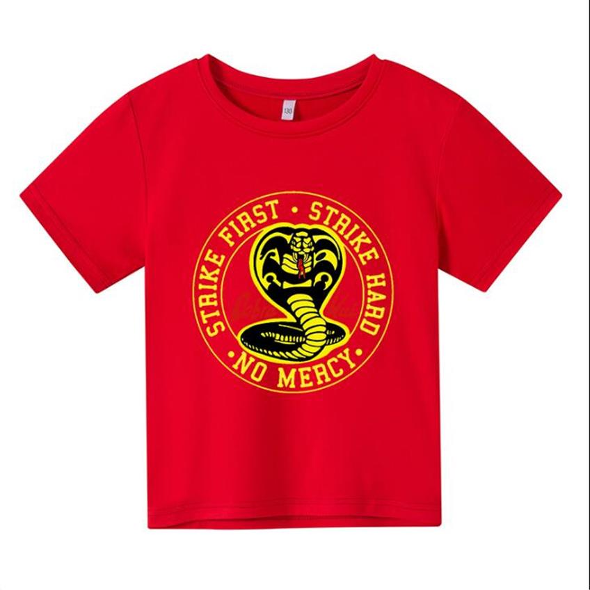 

new COBRA KAI T-Shirts Boys and girls Summer Cotton Tops Tees Print T Shirt kid T-Shirt Homme Fashion Oversized shirt baby clothes294J, Red