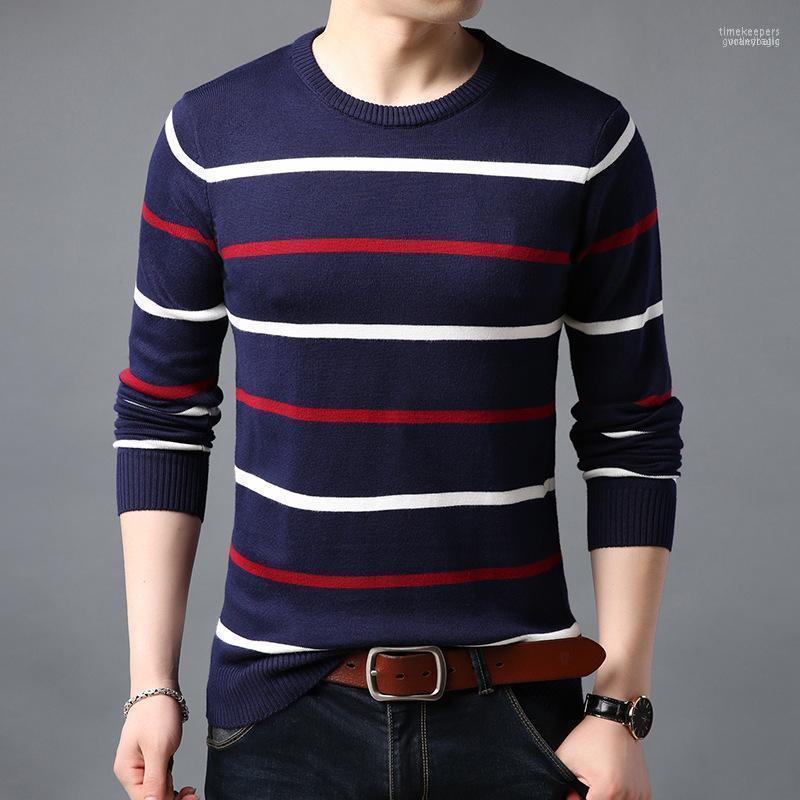 

Fashion Brand Sweater For Mens Pullovers Slim Fit Jumpers Knitwear Korean Style Casual O-Neck Men's Sweaters Time22, Blue