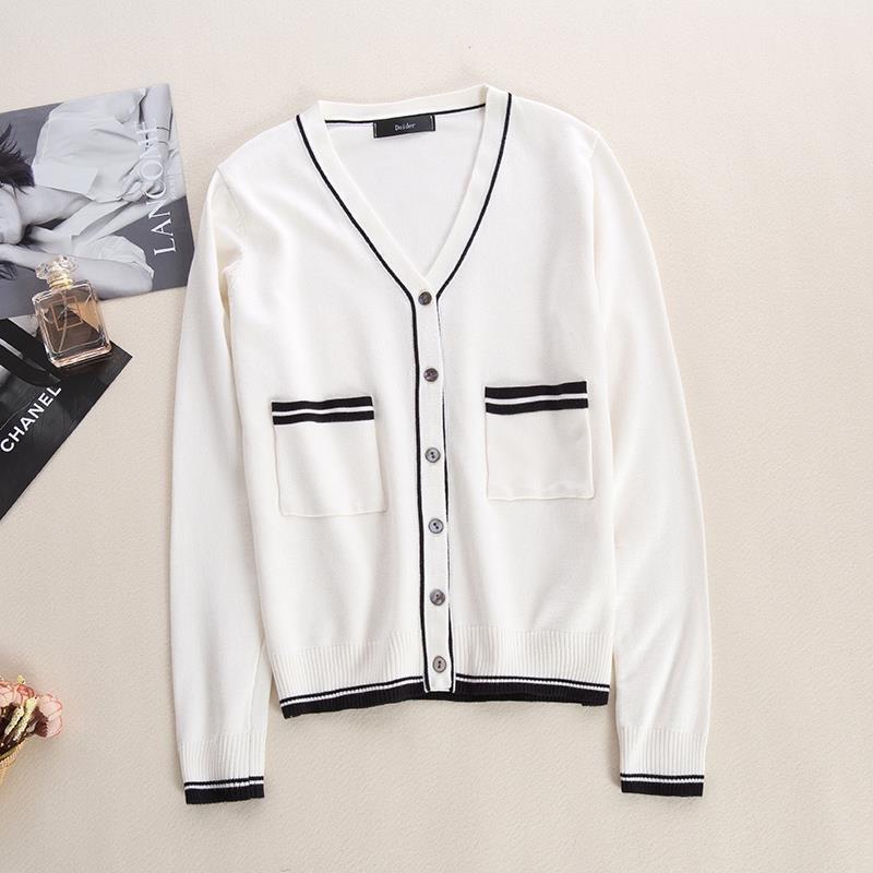 

Women' Knits & Tees Women Jumper Sweaters Clothing Cropped Cardigan Cute Tops Long Sleeve Crochet Top Knitted Sweater Vintage Striped Kawai, Black summer