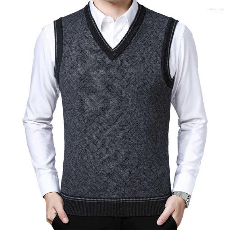 

Men's Vests 2022 Spring Autumn Mens Business Casual Slim Fit Sleeveless Knitted Vest Sweater Casaco Masculino Gilet Chaleco V Neck Yelek Phi, Light gray