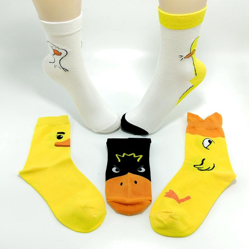 

Socks & Hosiery Duck Cartoon Unisex Cute Funy Kawaii Yellow Stockings Animal Men Socket For Women Chick Black White Indie FunnySocks Hosiery, Fruit