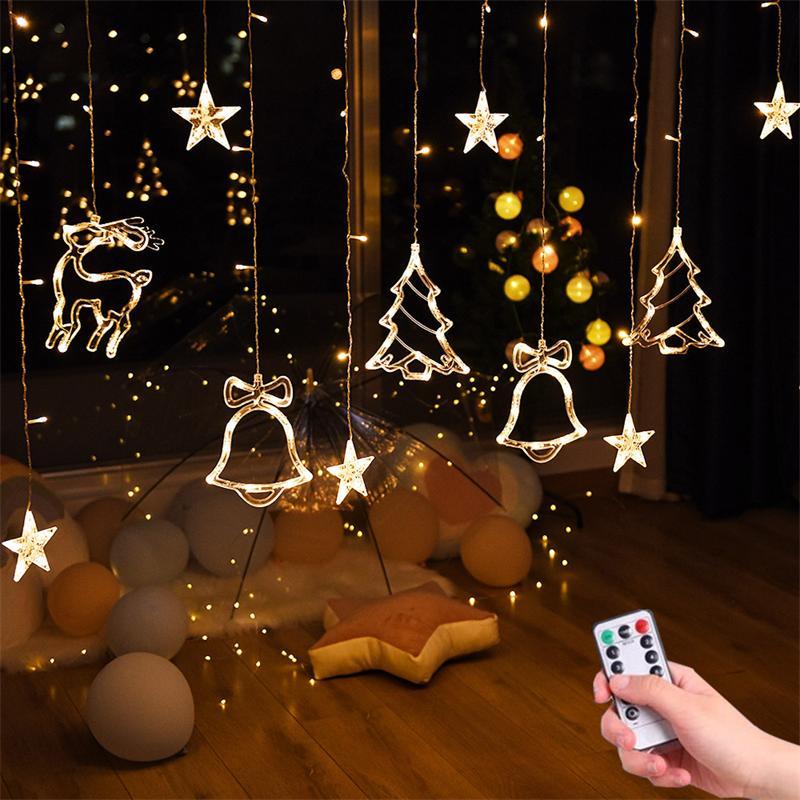 

Strings Christmas Lights Tree Deer Bells String Decorate Garland Fairy Outdoor For Home Wedding Party Year Decor