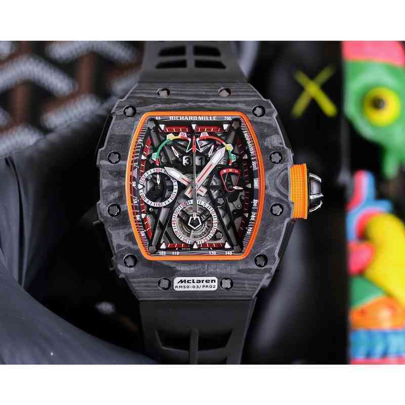 

uxury watch Date Luxury Mens Mechanical Watch Richa Milles Rm50-03 Fully Automatic Movement Sapphire Mirror Rubber Strap Swiss Wristwatches, Khaki
