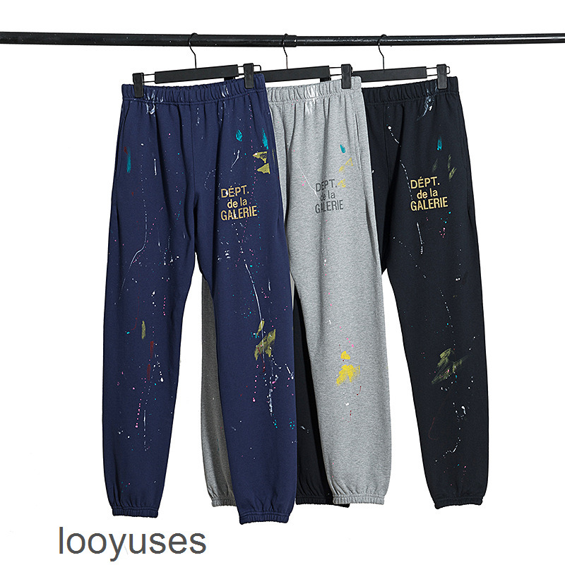 

Mens Pants Galleryes Sweaterpant Dept 22ss Tide Splashing Graffiti Shorts Black Hoodie Men' Women' Lovers' Guards, 05
