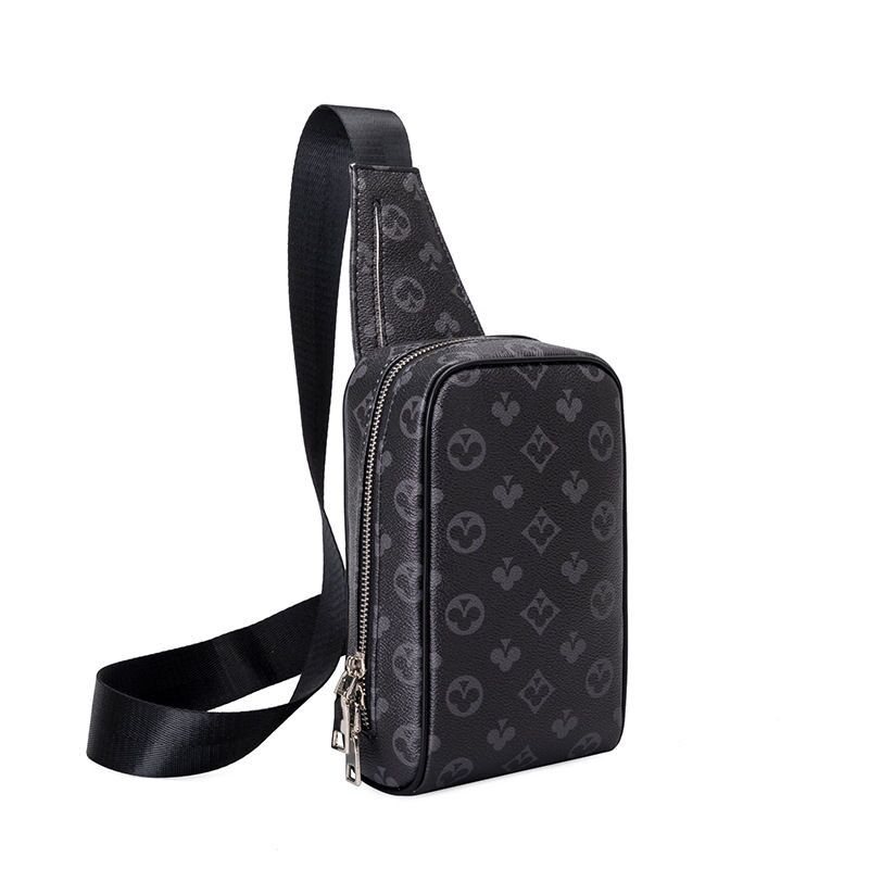 

Luxury Designers AVENUE Sling Shoulder Bag Mini Men Crossbody Chest Bags Leather Sporty Outdoor Purse Wallet, Black plaid