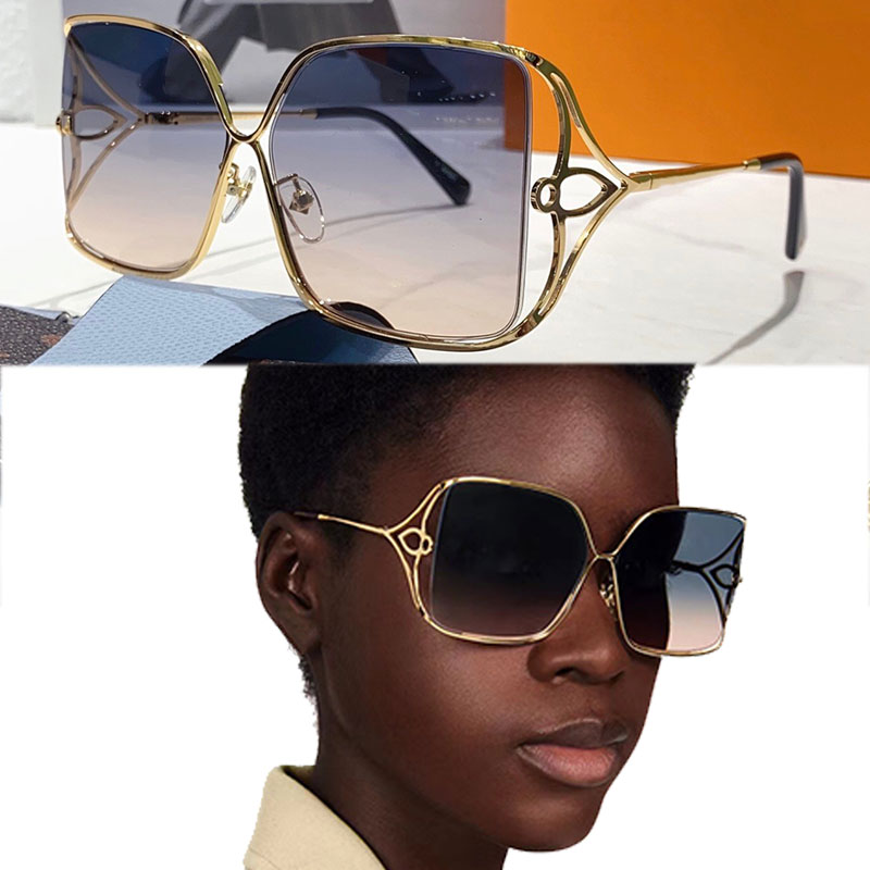 

New PETAL SQUARE Sunglasses Mens Womens Fashion Style Casual Personality Metal Frame Ladies Party Club Vacation UV Protection Strap Box