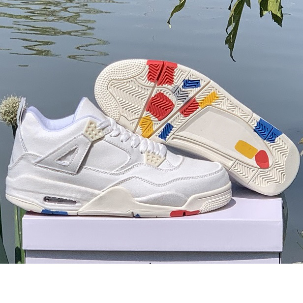 

Retro womens jumpman 4s basketball shoes 4 iv sneakers tennis Canvas White Denim Jean Purple Zen master Camo lebron 19 xix boots with box, Taupe haze