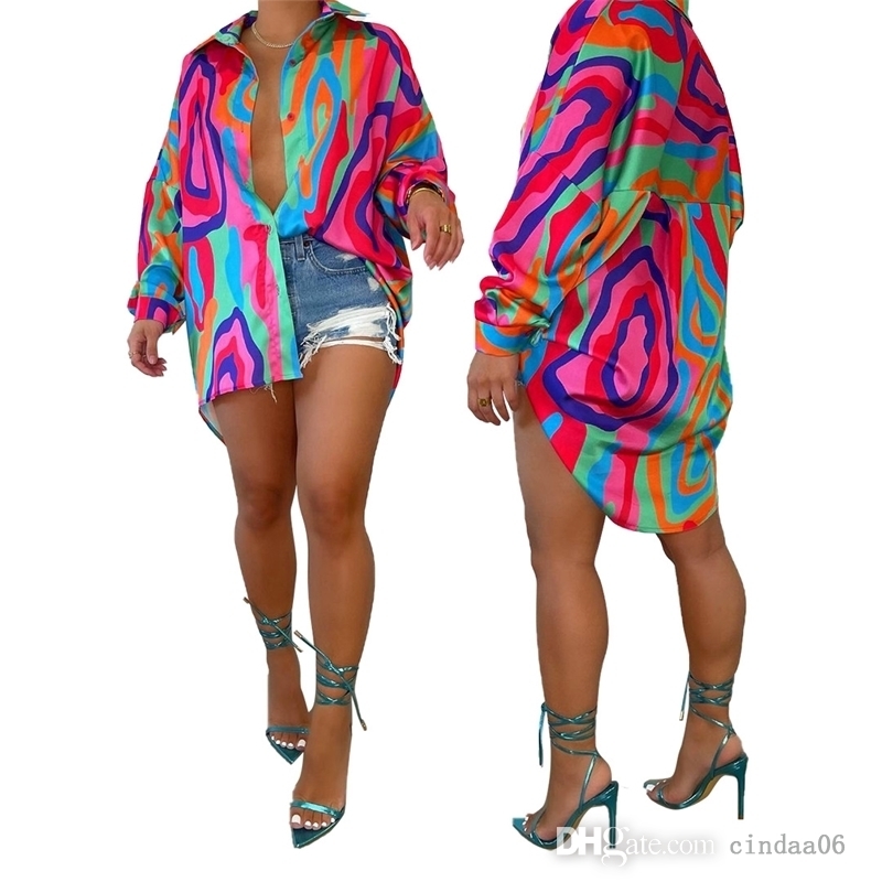 Robes chemise de créateur pour femmes, robe Cardigan à la mode avec imprimé Tie Dye