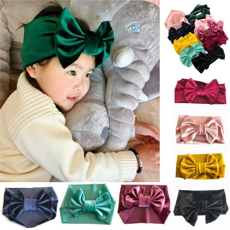 

Hair Accessories Fashion Velvet Bow Baby Girls Headband Born Toddler Hairband Soft ElasticHair
