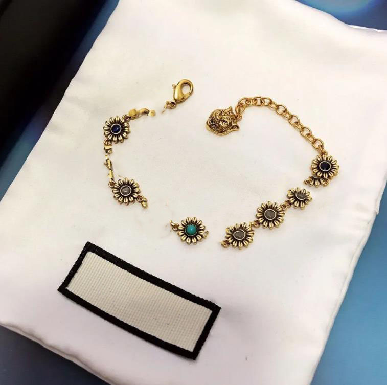 

Bangle Vintage little Daisy bracelet female brass designer charms love bracelet luxury bangles cjeweler bijoux for mens womens