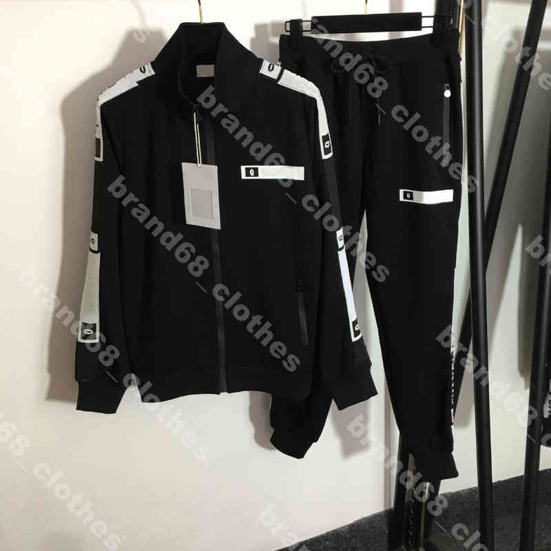 

22ss women designer luxury tracksuits set oversized Stand Collar Long Sleeve Zip Jacket two piece pants tracksuit sportswear logo tops luxury cch..el female Apparel