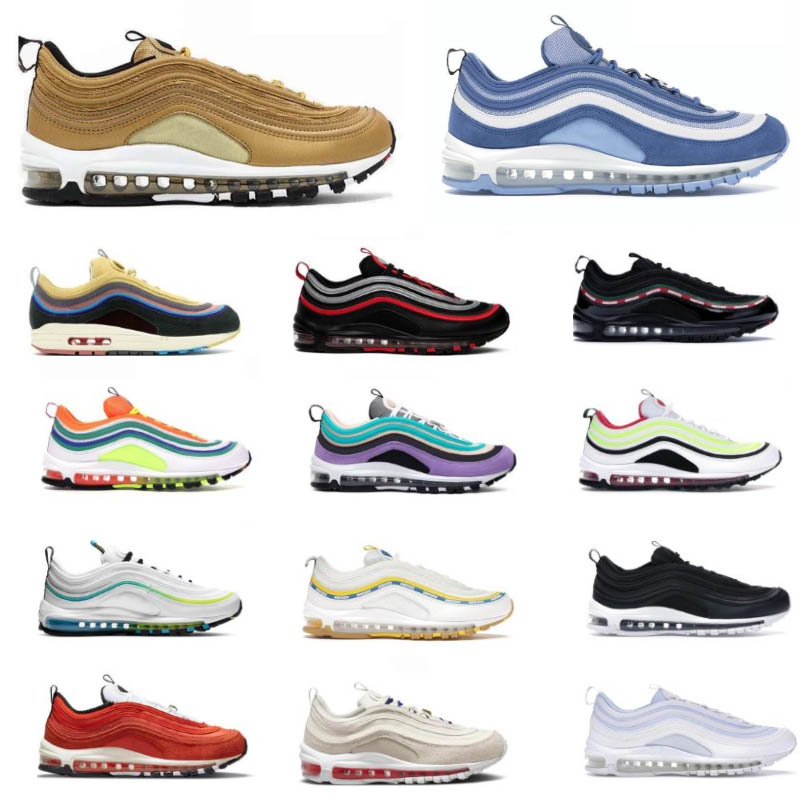 

Woman High Quality 97 Boots Mens Running Shoes Plat Bred Royal Triple Black White 97s Silver Throwback Future Game Men Women A i r Cushion Sports Sneakers GG22-24, 28#
