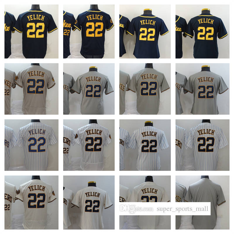 

22 Christian Yelich Baseball Blank 2022 Stitched Jerseys Men Women Youth Size S--XXXL, As picture