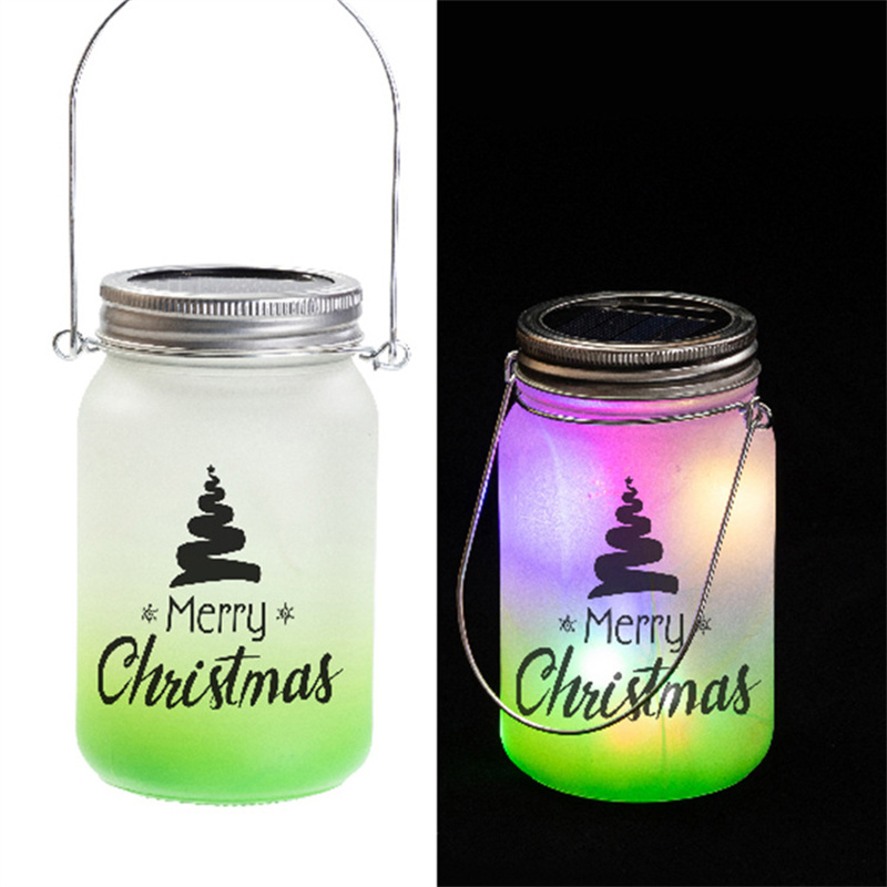 

Party Supplies Blank Sublimation Gradient Glass Mason Cup Patio Garden Yard LED Lantern Mug Halloween Christmas Solar Mason Jar Lights