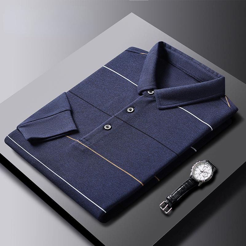 

Men's Polos Top Grade Brand Designer Shirt Striped Long Sleeve Cotton Leisure Business Fashion Male Men Tops Clothes2022Men's Men'sMen's, Blue