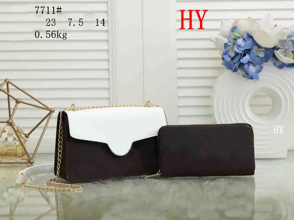 

2022Ss Luxury 2-piece set bags Crossbody designer shoulder handbag Pochette wallet purse Designers tote messenger Bag mini Chain Women Card Holder wholesale LY, Extra freight