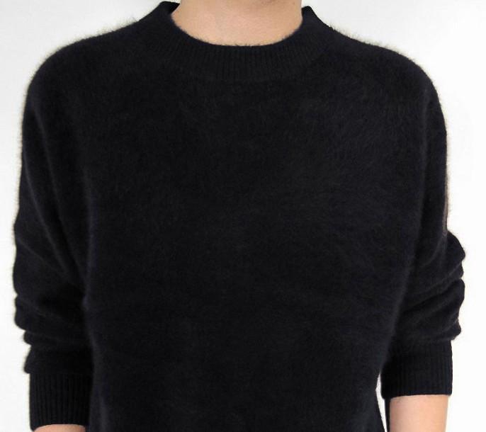 Men's Sweaters Men's Solid Color Knitted Mink Cashmere Sweater Men Knit V-neck And O-neck PulloversMen's