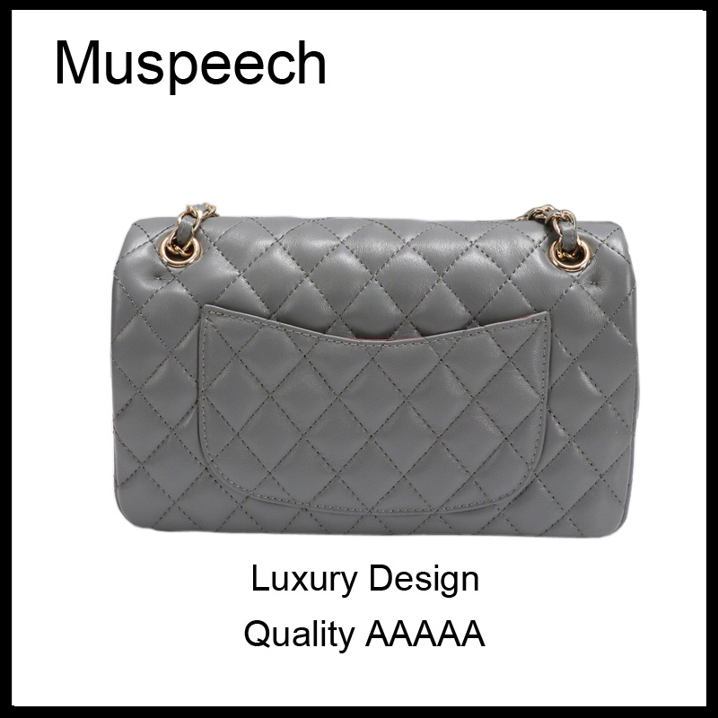 

Women's bag Quality Fashion Flap Shoulder Bags Purse Genuine Leather Lambskin Messenger Cross Body Wallet Chain Crossbody bag 26CM -A1, Red-silver buckle