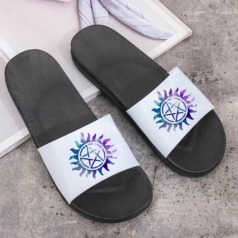 

Slippers Harajuku Fashion Pattern Shoes For Women 2022 Style Summer Beach Open Toe Sandals Non-slip, 2285