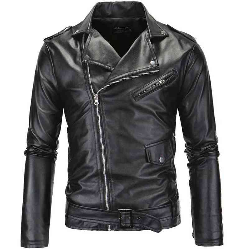 

Men' Locomotive Leather Jackets New Fashion Male Oblique zipper Slim PU Leather Suede Coats Outwear Leather Jackets Size 4XL T220728, White