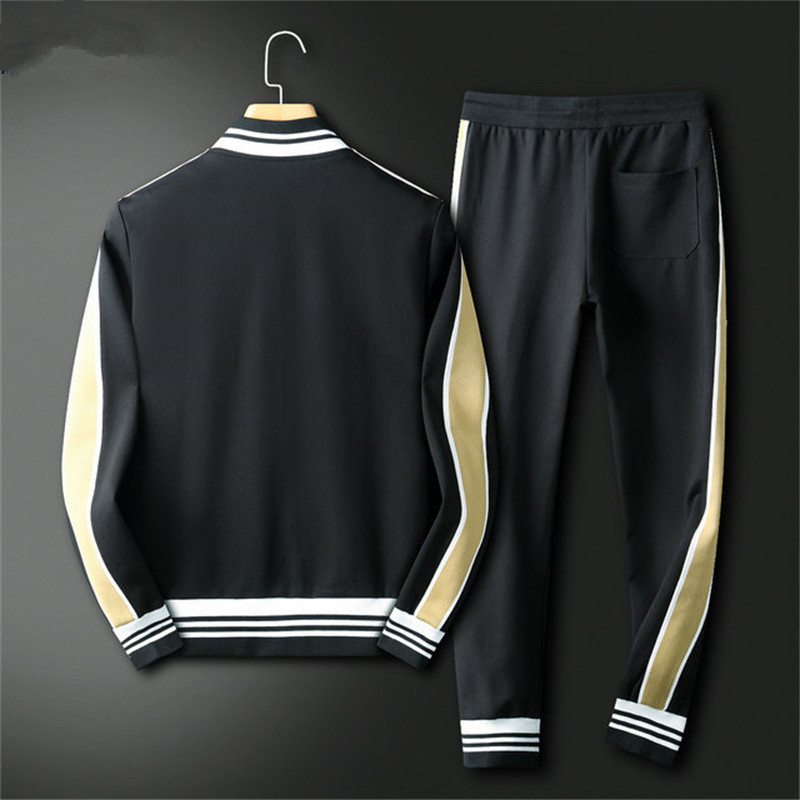 

Men's 2022 new fashion sweater sports suit Korean version of the trendy hooded trend youth leisure two-piece top pants, Black