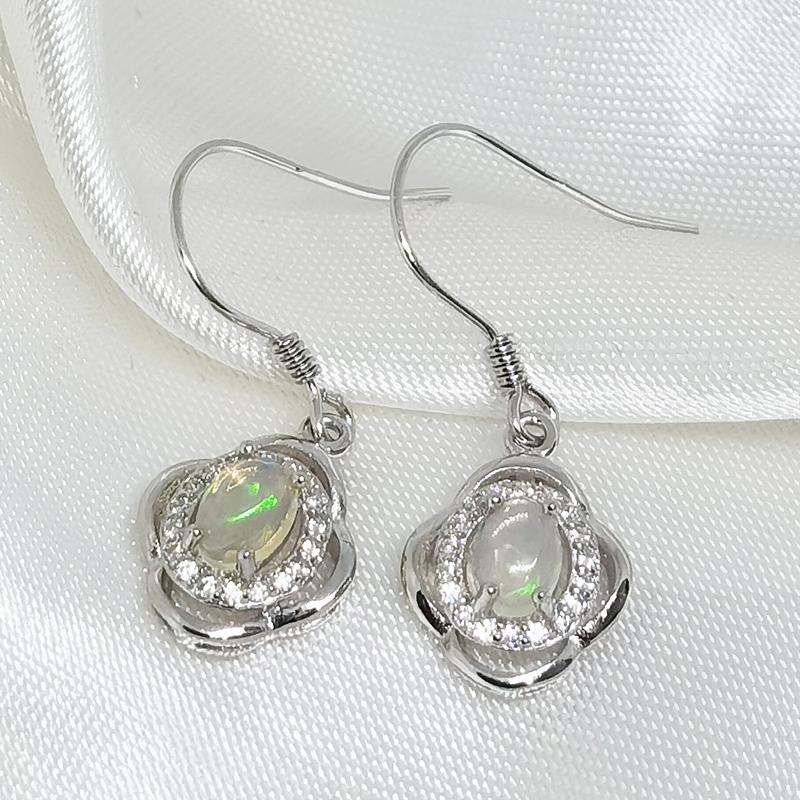 

Dangle & Chandelier MeiBaPJ Natural Opal Gemstone Fashion Flower Drop Earrings For Women Real 925 Sterling Silver Charm Fine JewelryDangle